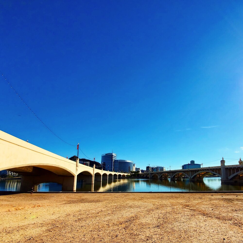 bridge above a lake